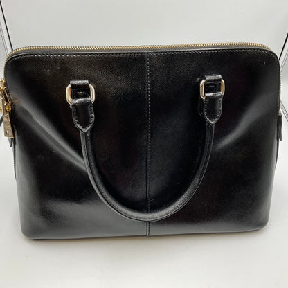 DKNY Shiny Saffiano Leather Black Satchel