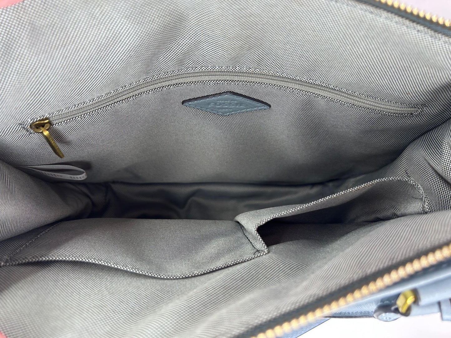 Fossil Ryder Horizon Blue Leather Satchel Handbag with Shoulder Strap