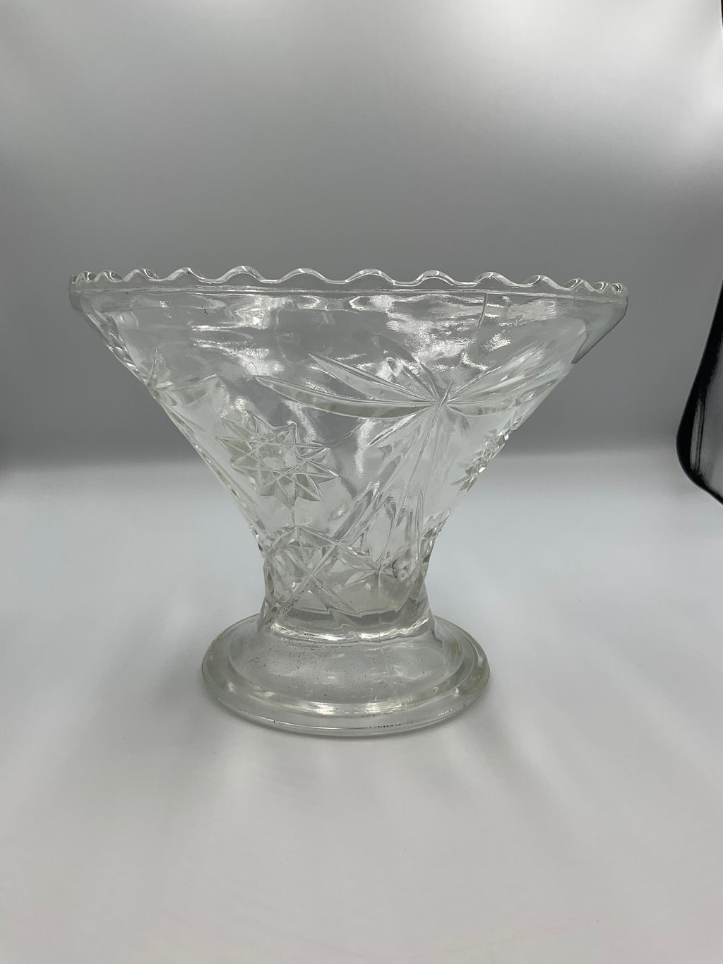Anchor Hocking Whitman Pattern 9-Inch Pedestal Glass Bowl