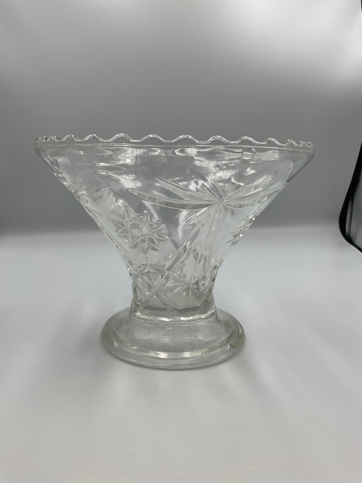 Anchor Hocking Whitman Pattern 9-Inch Pedestal Glass Bowl