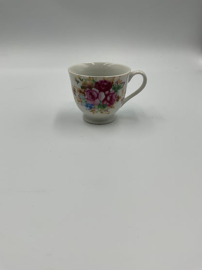 Vintage Japan Floral Rose Porcelain Tea Cups and Saucers 12 Pc Set