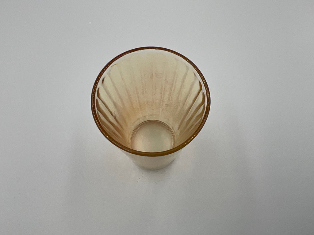 Jeannette Glass Vertical Optic Marigold Carnival Glass Tumbler