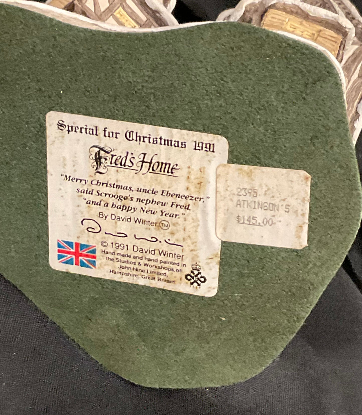 Fred's Home Vintage 1991 David Winter Cottages Handmade Hand-Painted