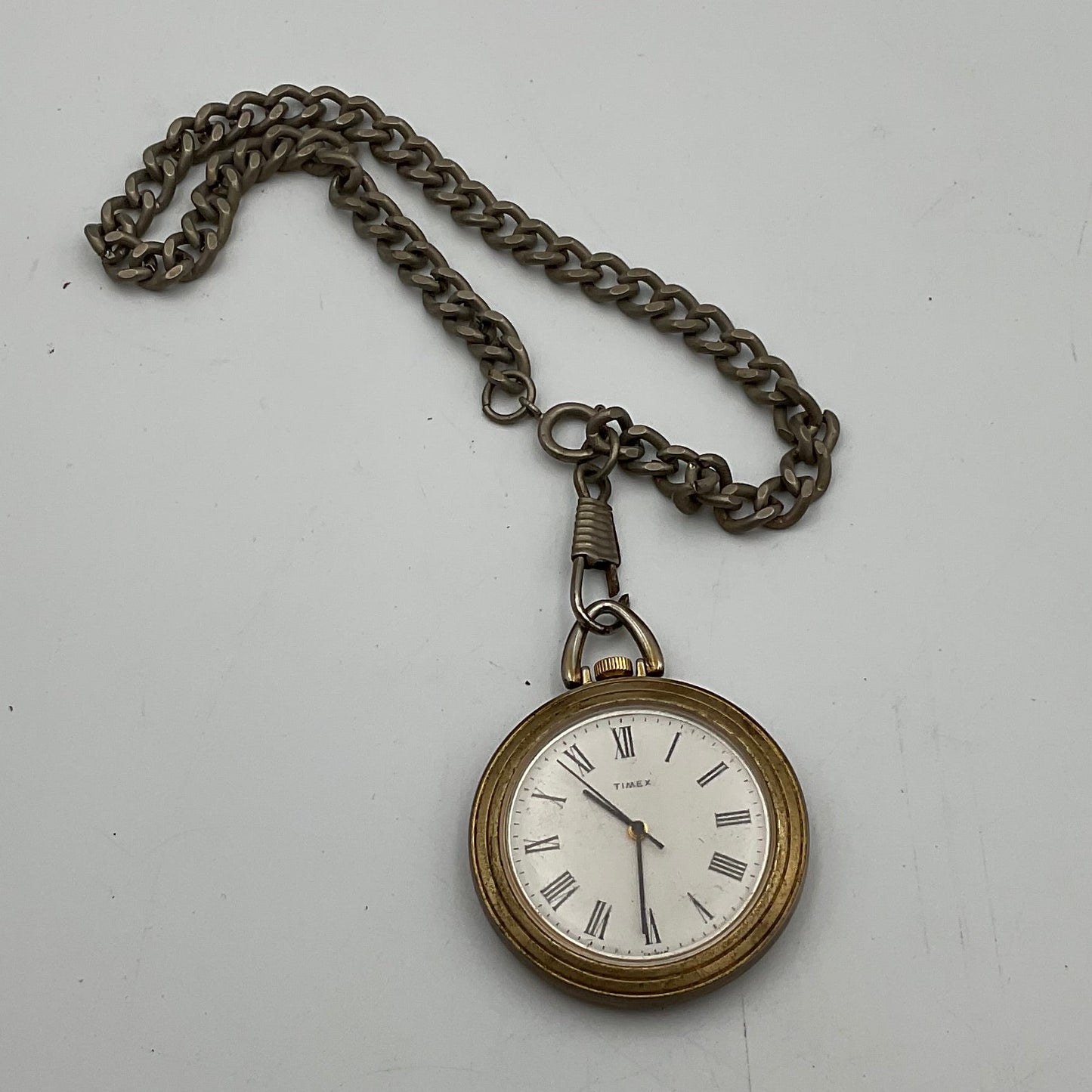 Vintage Timex Goldtone Pocket Watch Engraved Inscribed