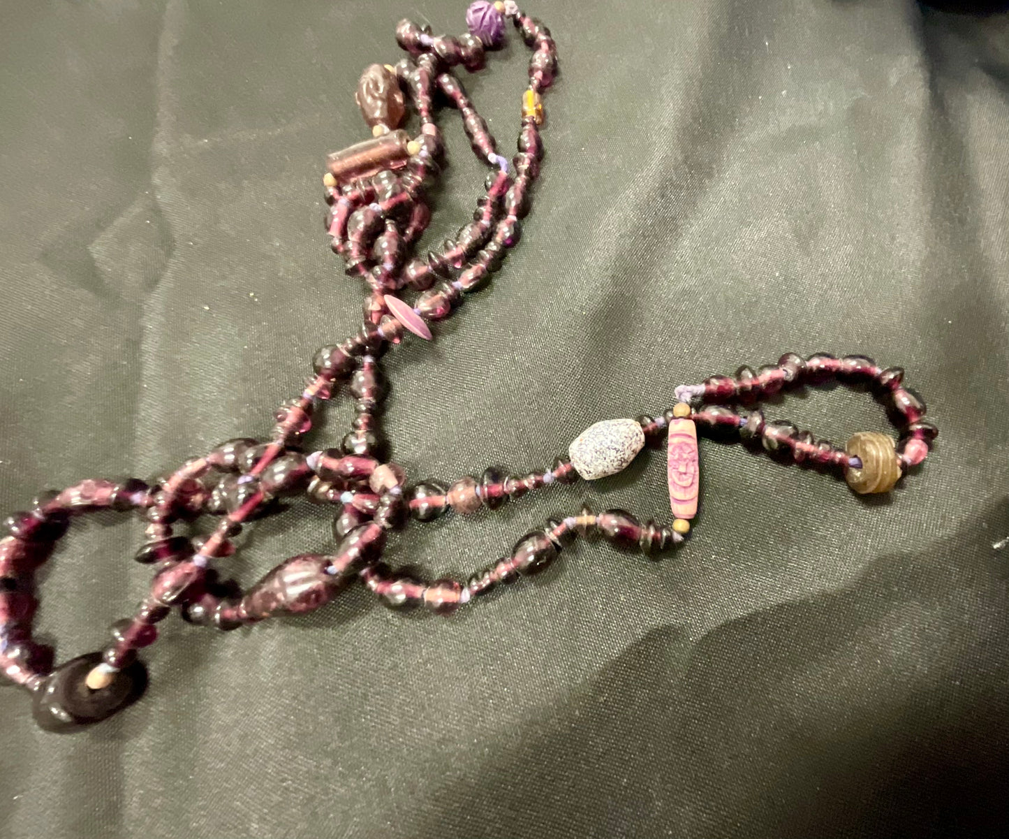 Purple Long Beaded Fashion Jewelry Necklace