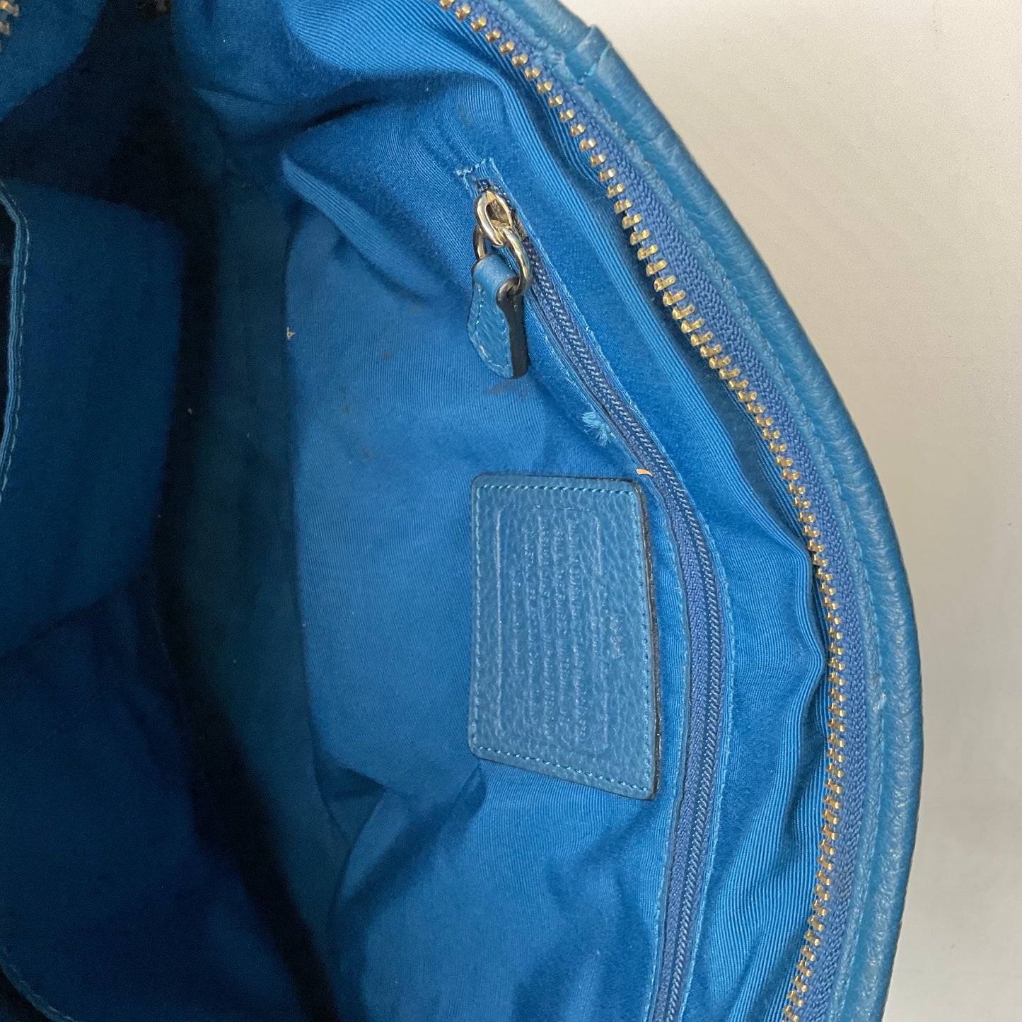 Coach Blue Pebbled Leather Purse