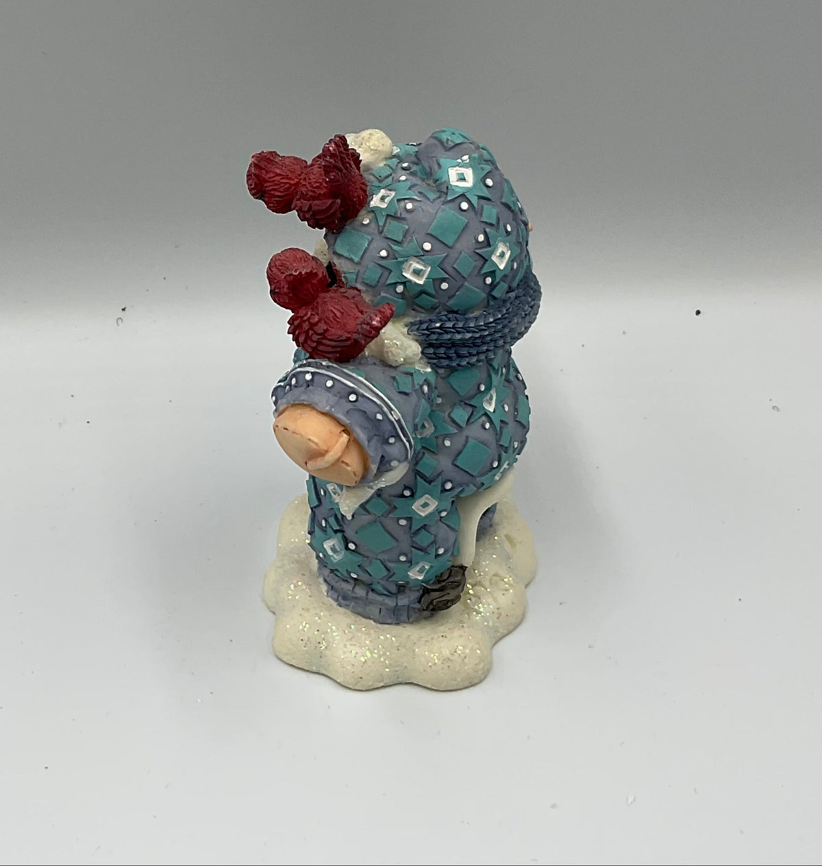 Enesco Mary's Moo Moos I Can't Moooove Cow Cardinal Figurine 1998 #372773