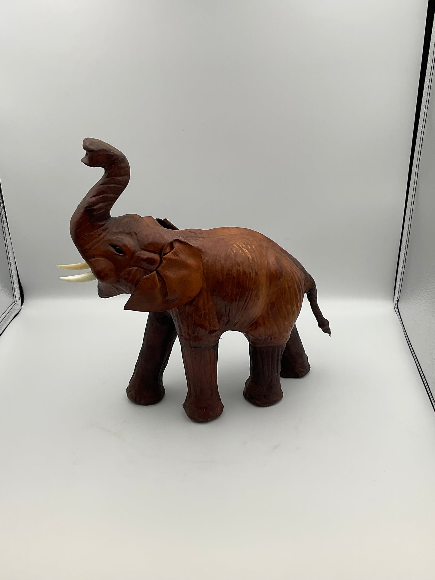 Vintage Handmade Leather Elephant