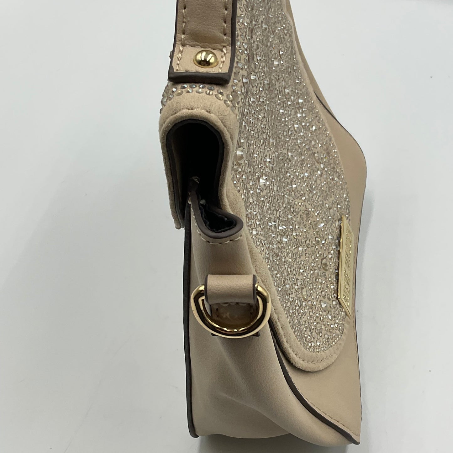 Steve Madden Biege Cream Handbag Shoulder Bag Jeweled Accents