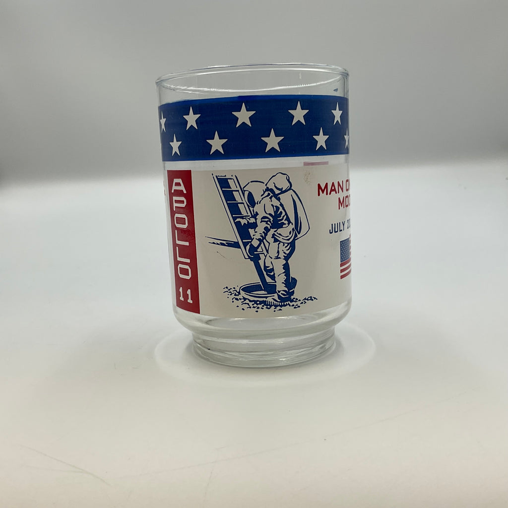 Vintage 1969 Apollo 11 Man on the Moon Libbey Glass Tumbler NASA Collectible USA