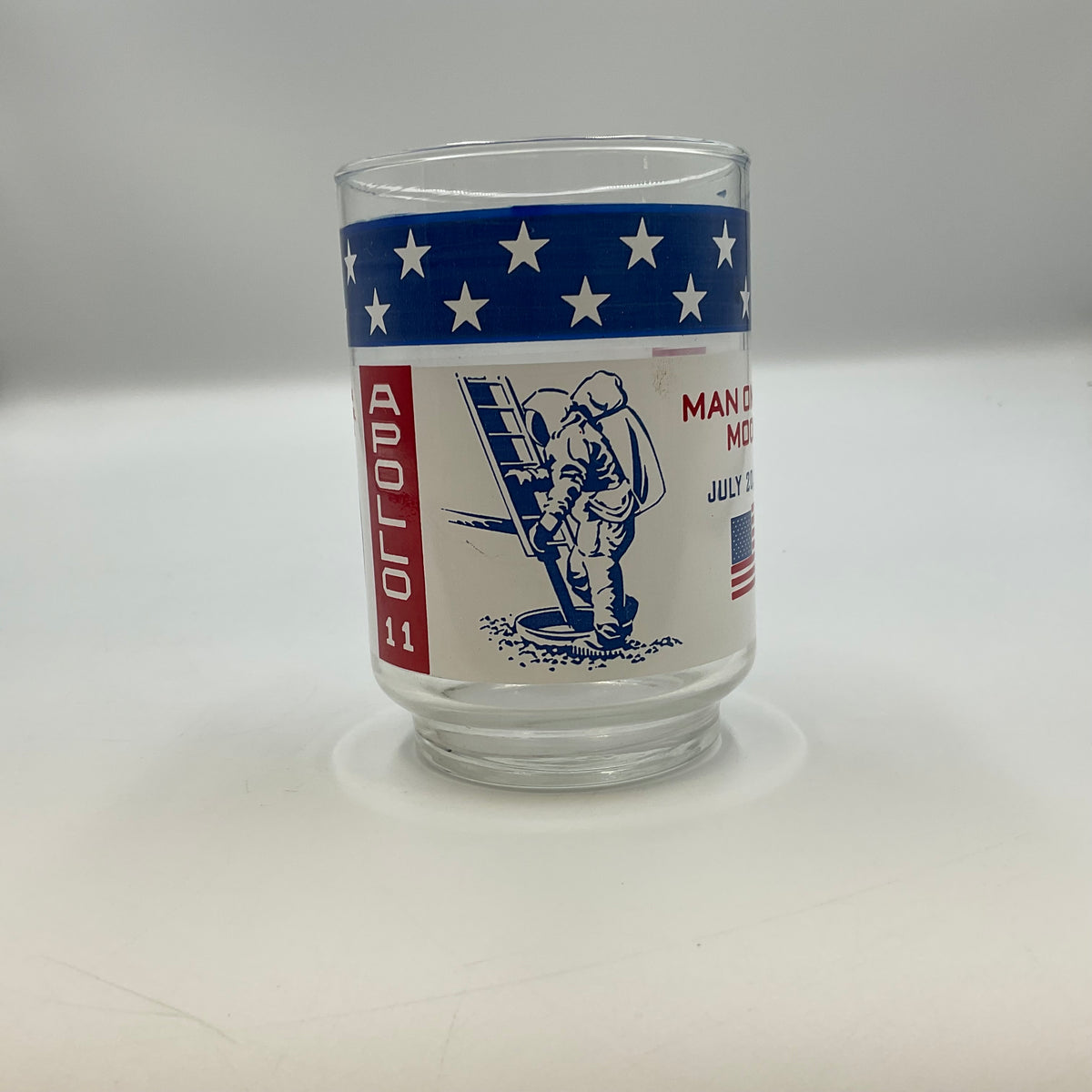 Vintage 1969 Apollo 11 Man on the Moon Libbey Glass Tumbler NASA Collectible USA
