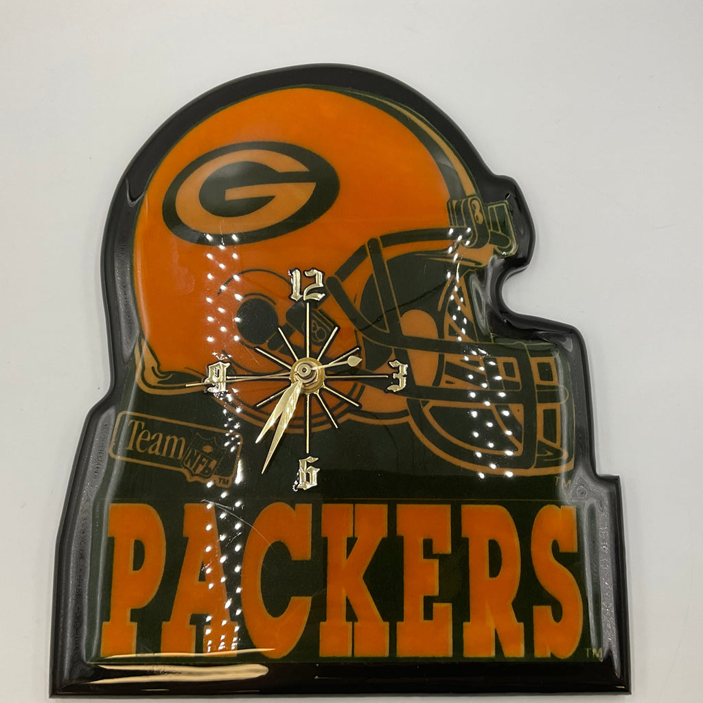 Vintage Resin Wall Clock Green Bay Packers Helmet Team NFL