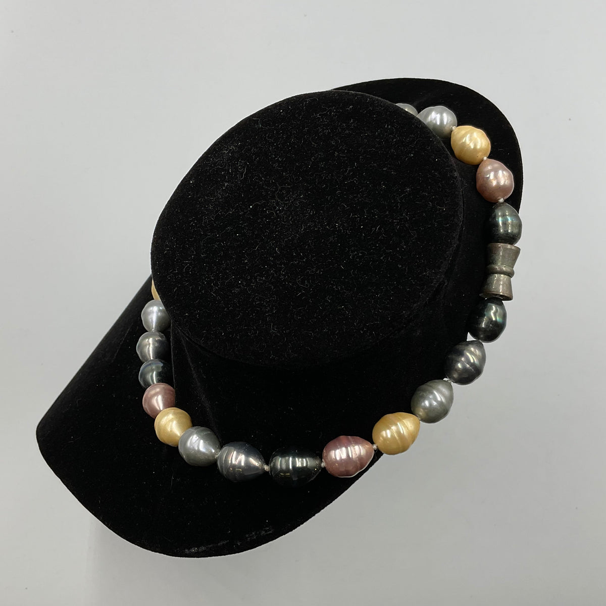 Multi Colored Egg Shape Bead Necklace