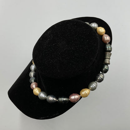 Multi Colored Egg Shape Bead Necklace