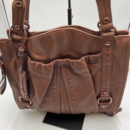 B. Makowsky Brown Leather Large Shoulder Bag