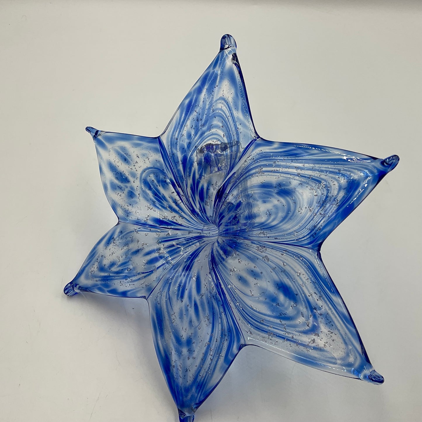 Blue And Silver Glass Flower