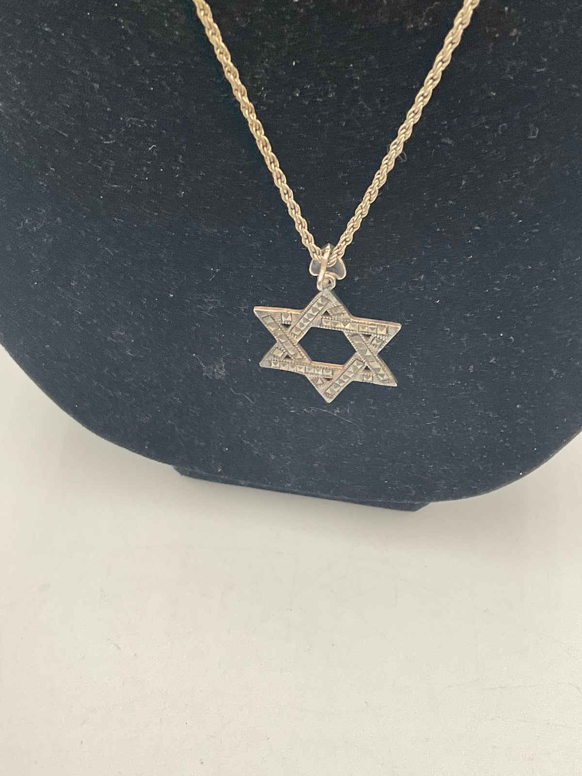 Sterling Silver Marcasite Star of David pendant necklace