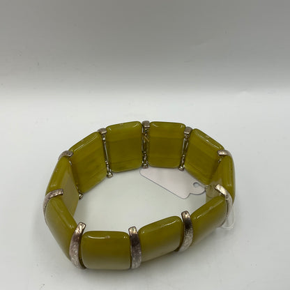 Vintage Style Stretch Bangle with Large Lime Green Stones