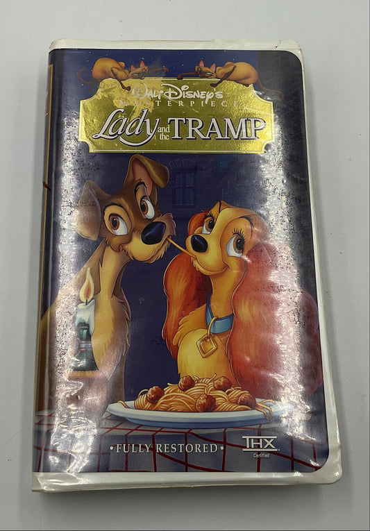 Walt Disney’s Lady and the Tramp Fully Restored VHS Tape with Clamshell Case