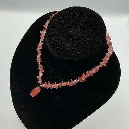 Pink Glass Stone Designed Necklace