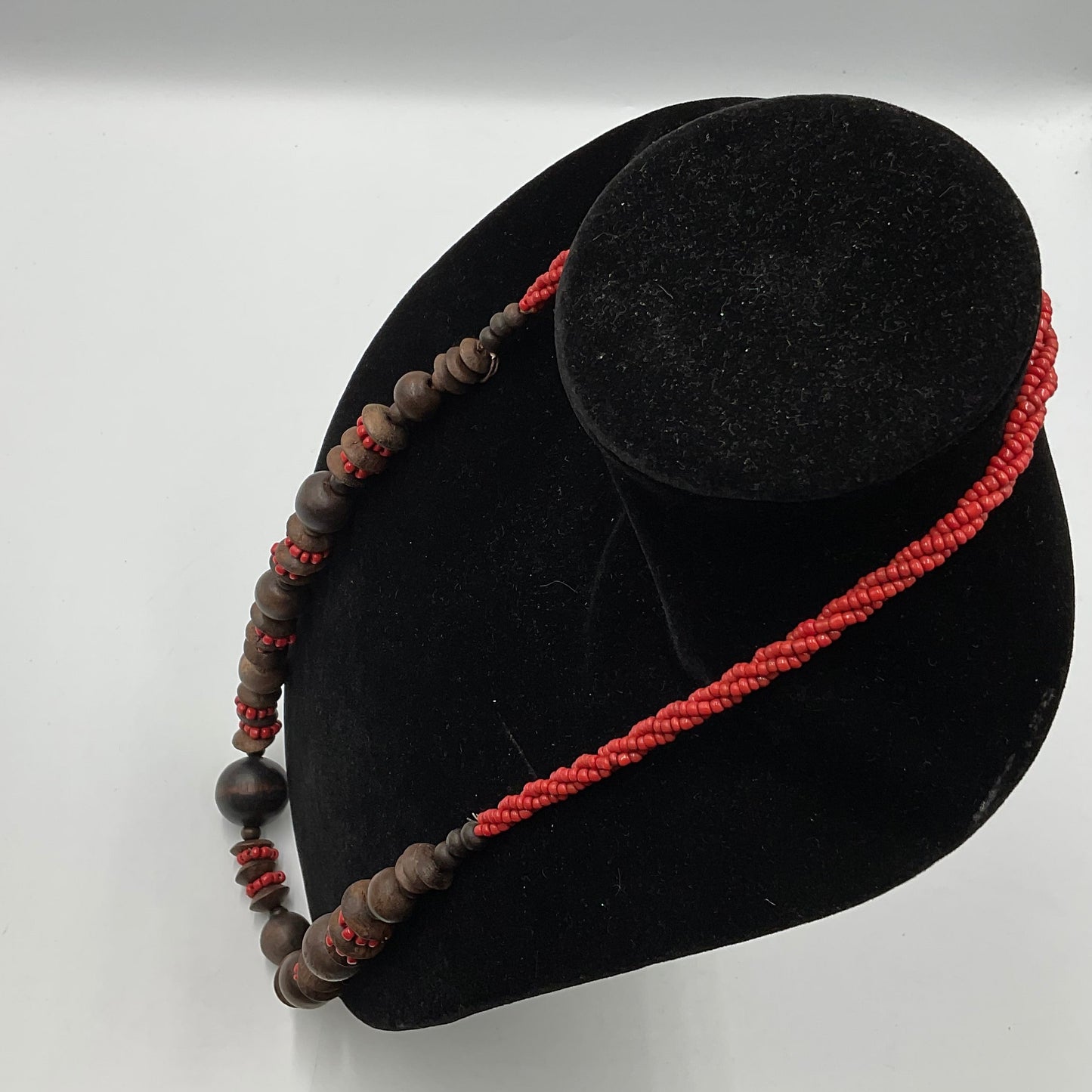 Red/Brown Ball Design Beaded Necklace