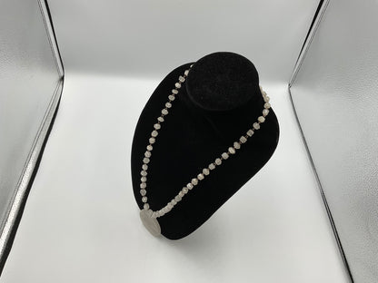 White Stone Face Design Necklace