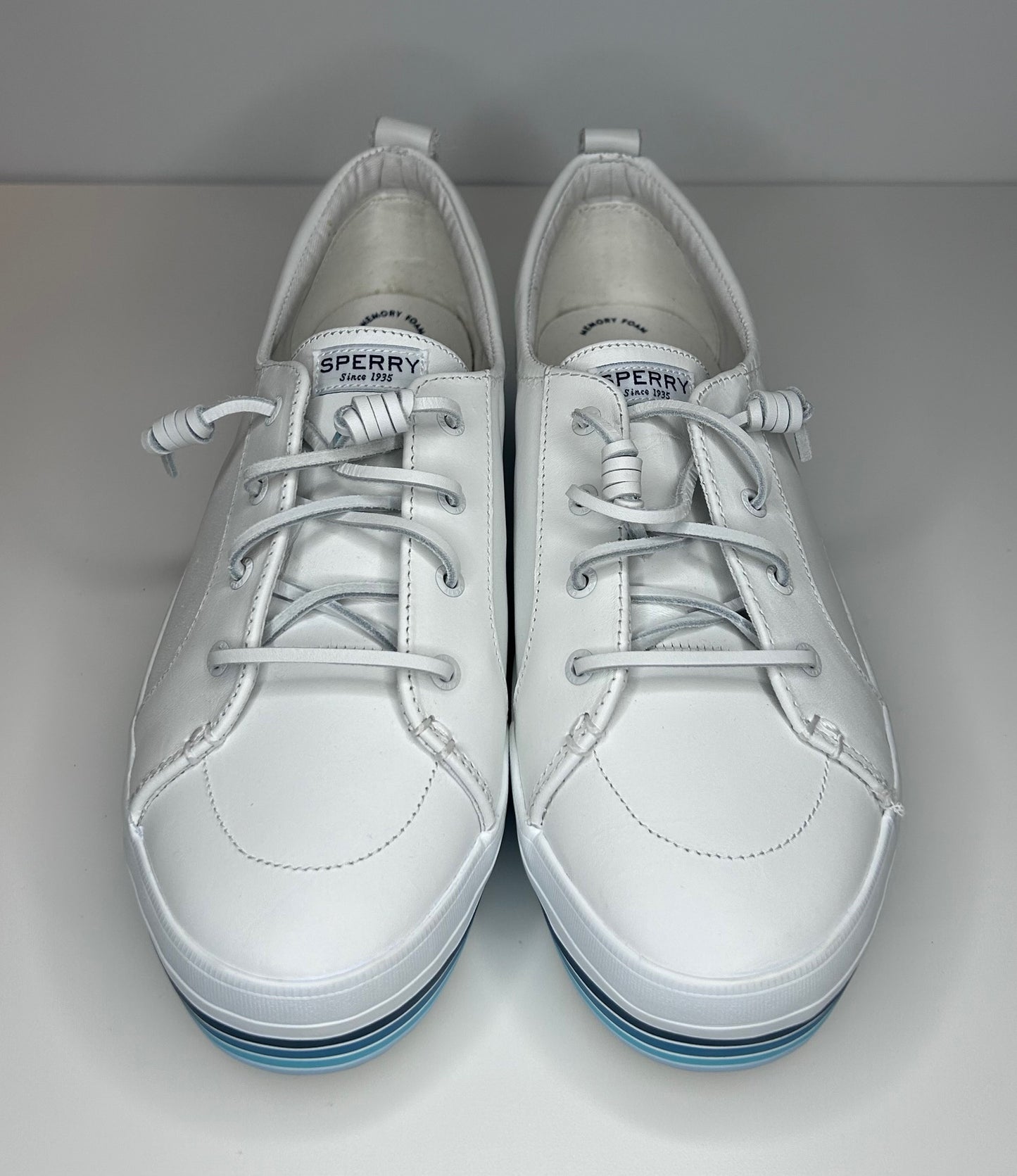 Sperry Topsiders White and Blue STS 87183 Womens Size 12 Not in Original Box