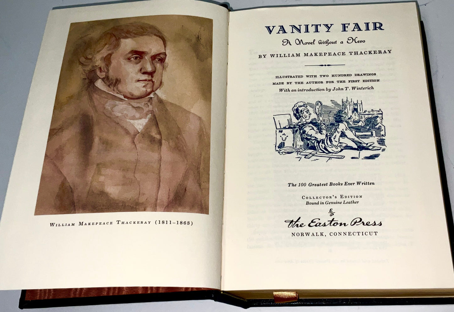 Vanity Fair by William Makepeace Thackeray Vintage 1979 The Easton Press 100 Greatest Books Ever Written Leather-Bound Collector's Edition