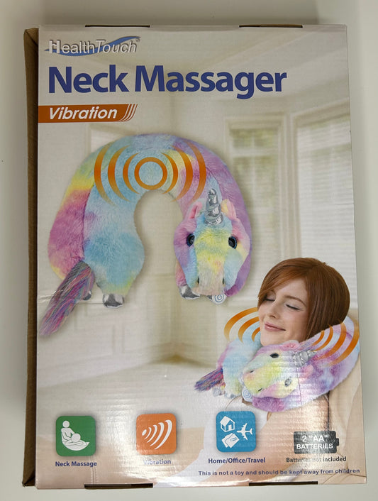 Health Touch Plush Unicorn Neck Massager New in Box