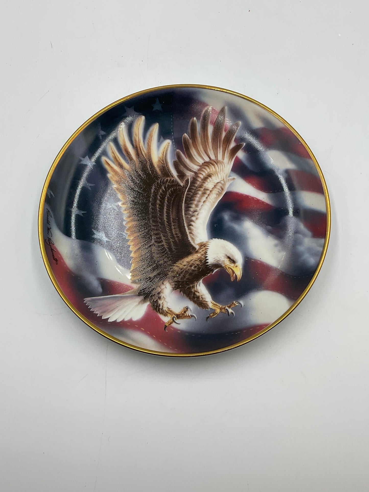 American Eagle Plate By Ronald Van Ruyckevelt Franklin Mint