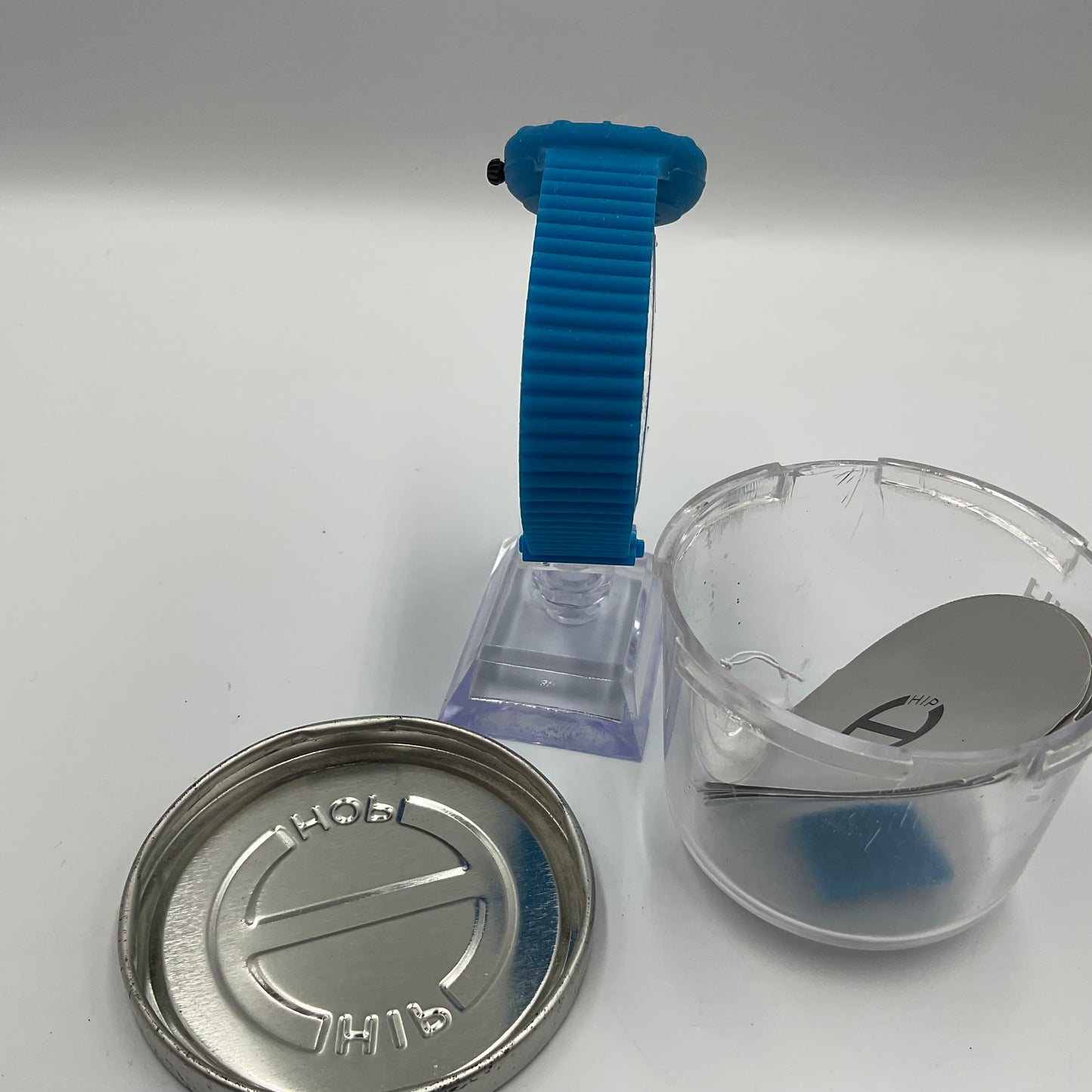 Hip Hop White Face Blue Band Watch