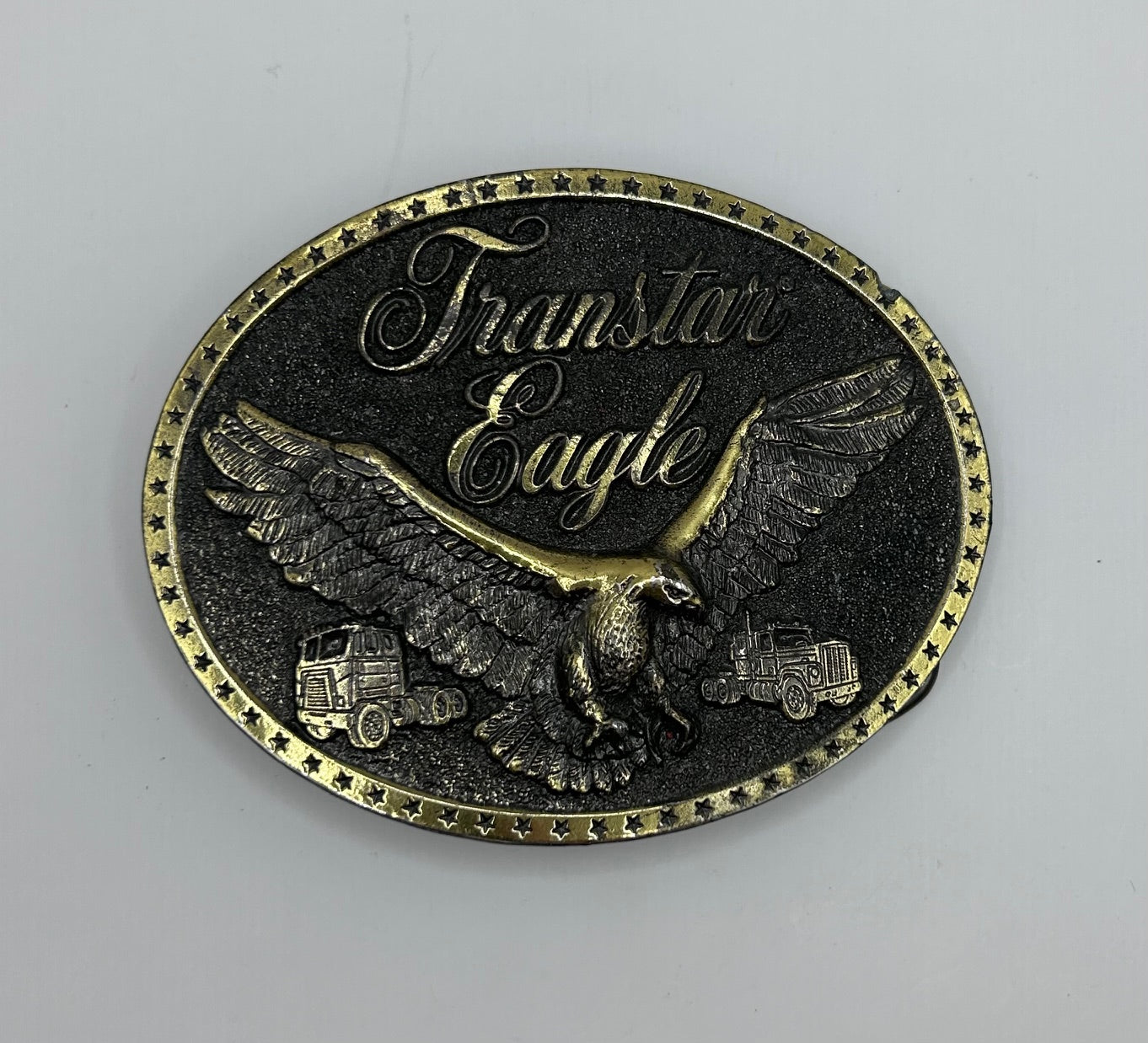 Transtar Eagle Trucking Vintage Brass Belt Buckle