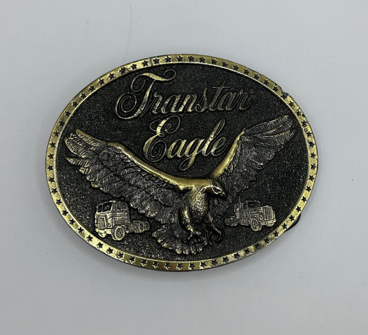 Transtar Eagle Trucking Vintage Brass Belt Buckle