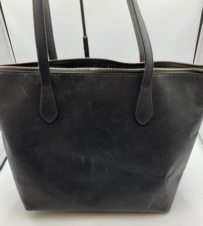 Kate Spade Large Black Glitter Shopper Bag Tote Purse Goldtone Hardware