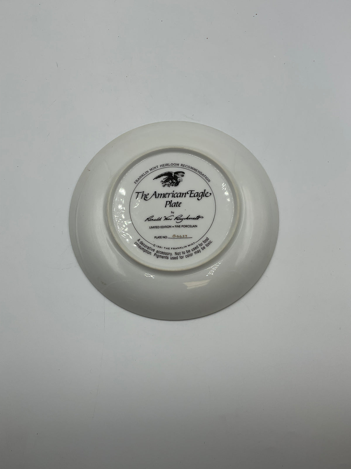American Eagle Plate By Ronald Van Ruyckevelt Franklin Mint