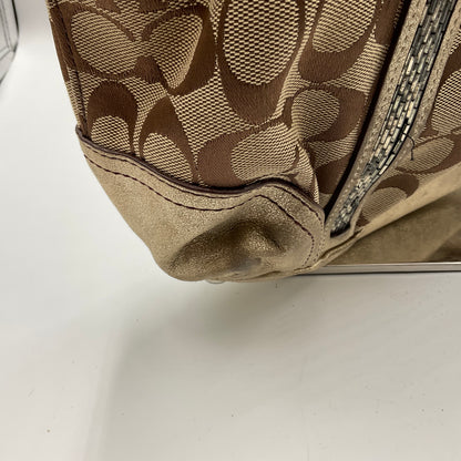 Coach Signature Gallery Tote Metallic Gold Trim
