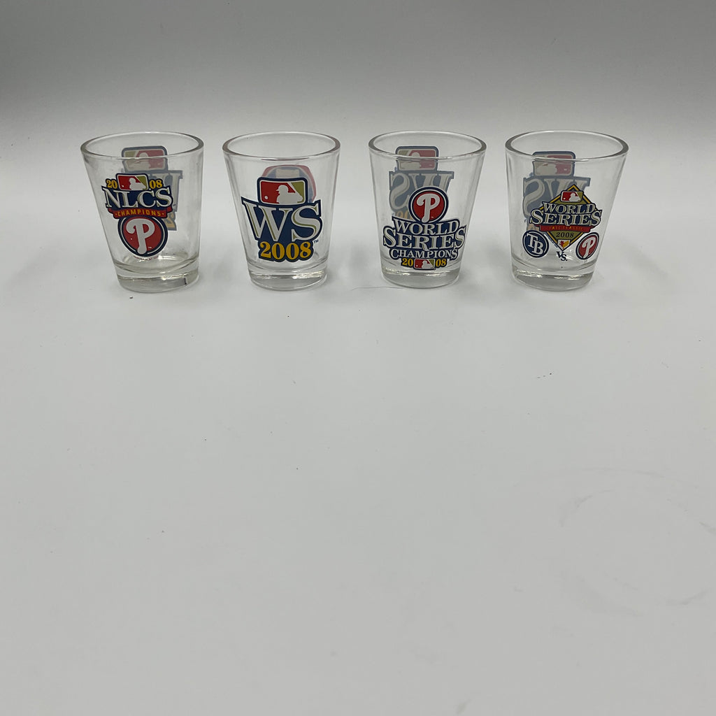 Philadelphia Phillies 2008 World Series Champions MLB Shot Glasses Set of 4