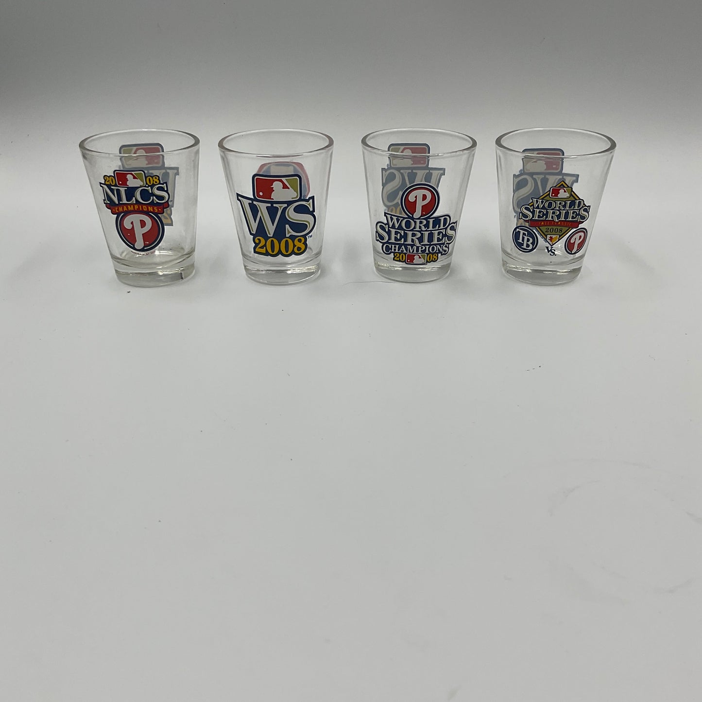 Philadelphia Phillies 2008 World Series Champions MLB Shot Glasses Set of 4