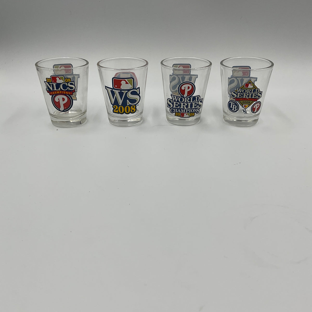 Philadelphia Phillies 2008 World Series Champions MLB Shot Glasses Set of 4