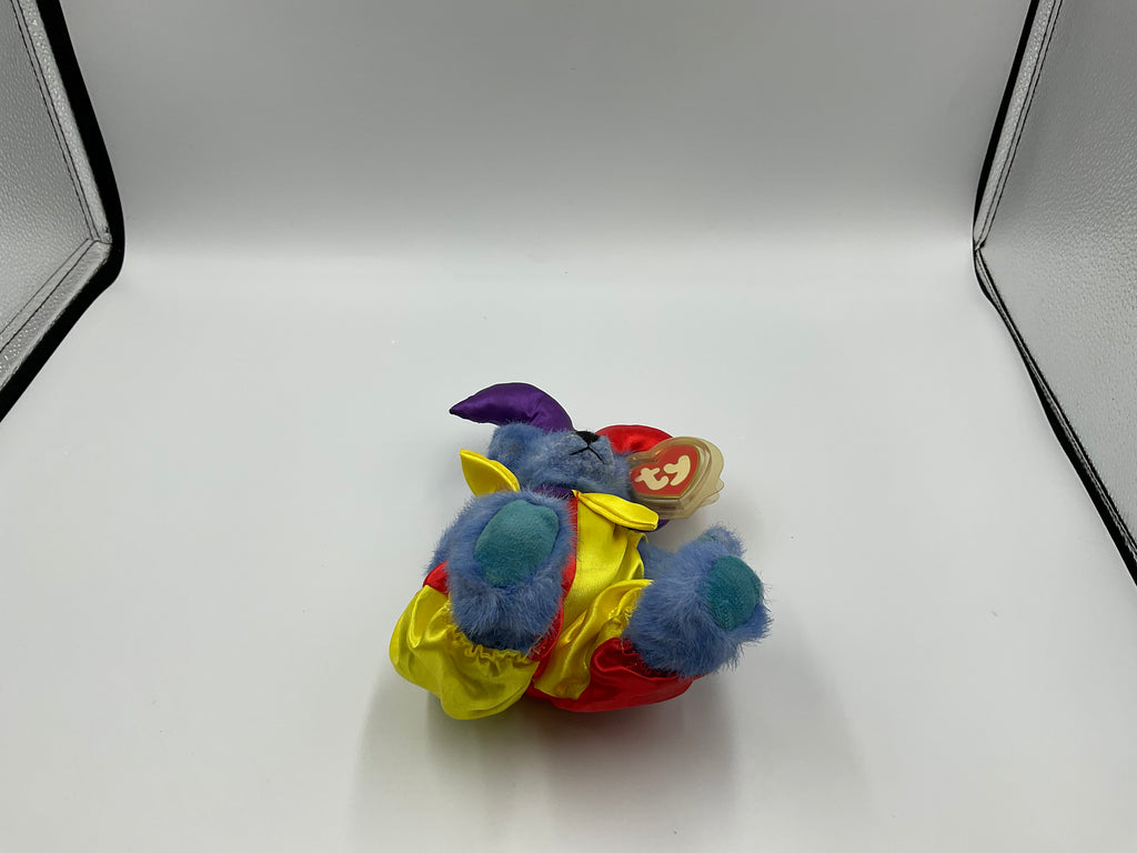 Ty Attic Treasures Calliope The Jester Bear Vintage Plush Jointed Teddy Blue