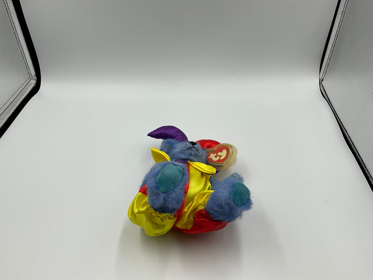 Ty Attic Treasures Calliope The Jester Bear Vintage Plush Jointed Teddy Blue