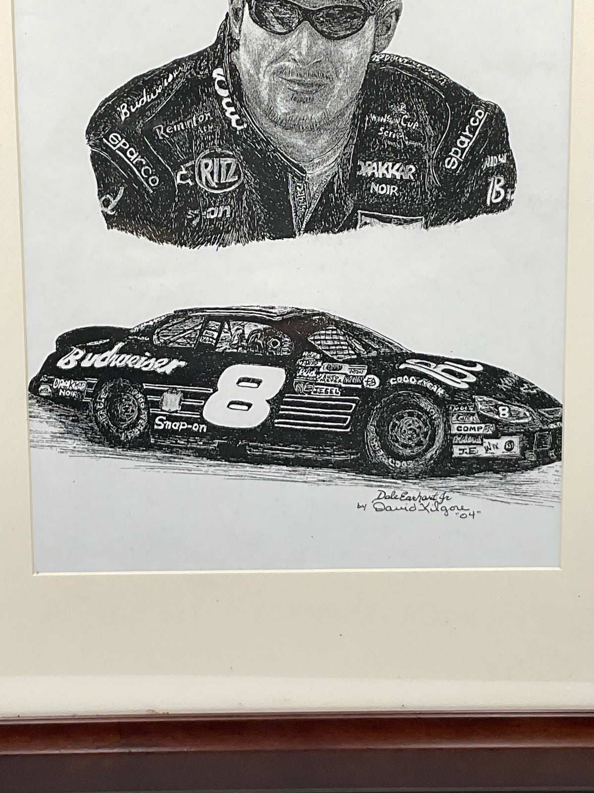 Dale Earnhardt Jr. #8 NASCAR Framed Racing Art Print by David Kilgore 2004