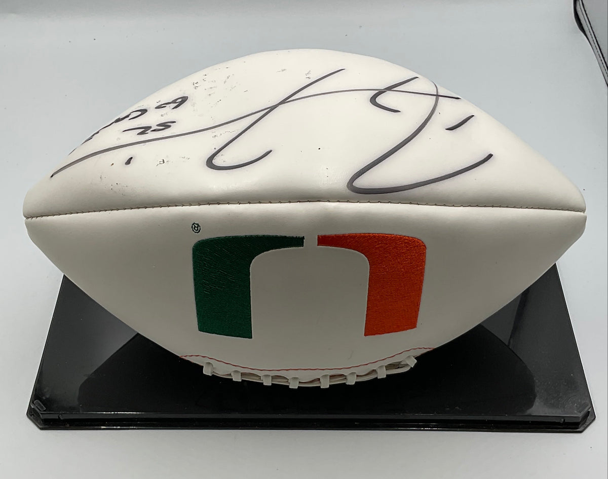Ray Lewis Autographed University of Miami Hurricanes Football W Certificate of Authenticity