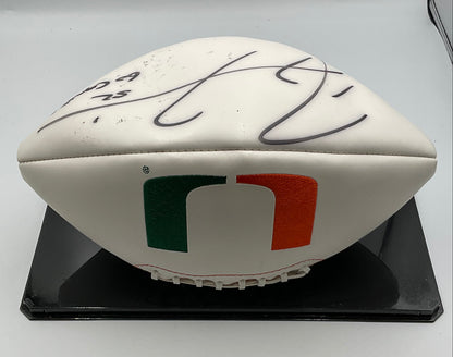 Ray Lewis Autographed University of Miami Hurricanes Football W Certificate of Authenticity