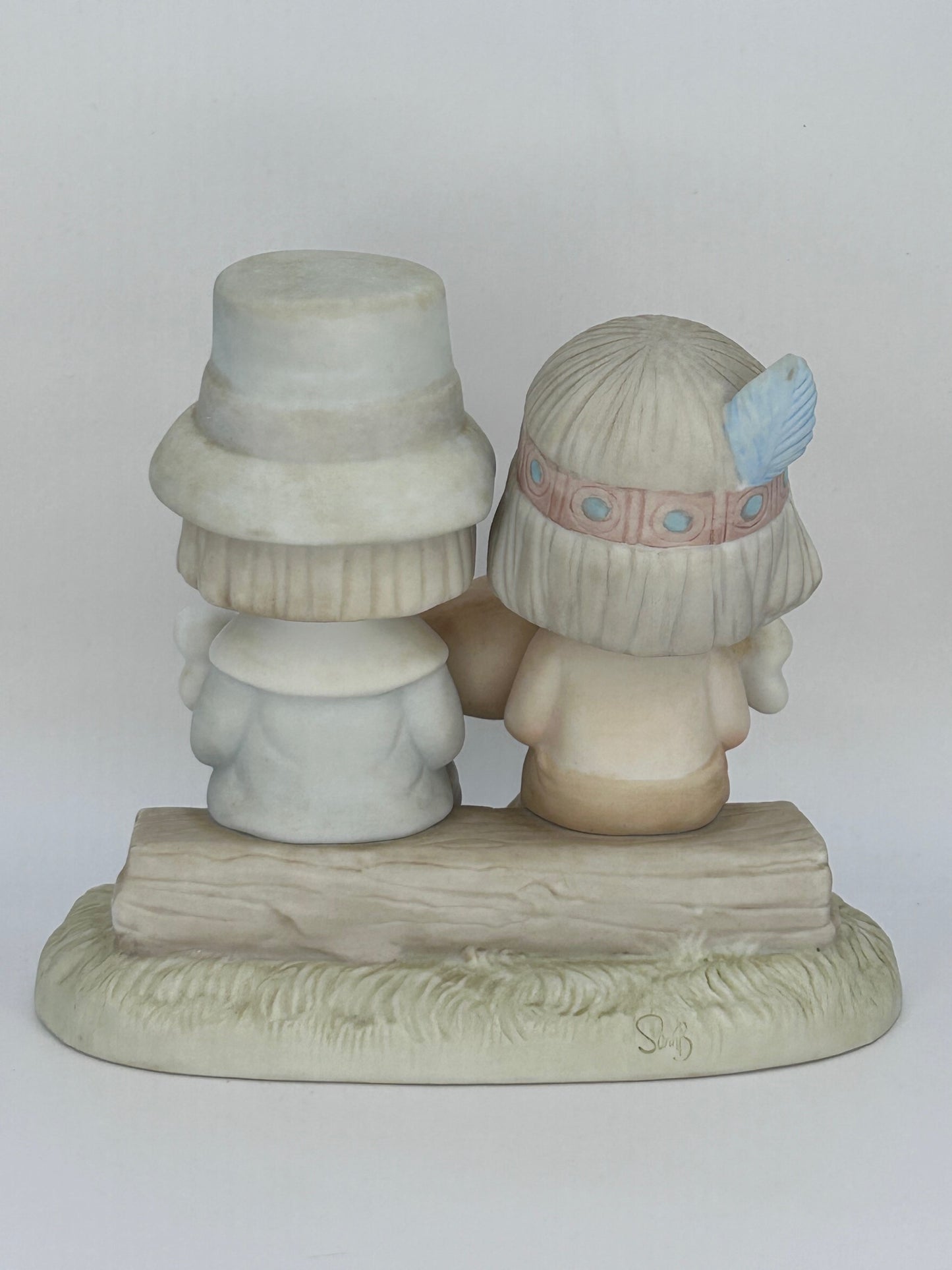 Precious Moments Vintage 1986 Brotherly Love Painted Porcelain Collectible Figurine Original Box Mint