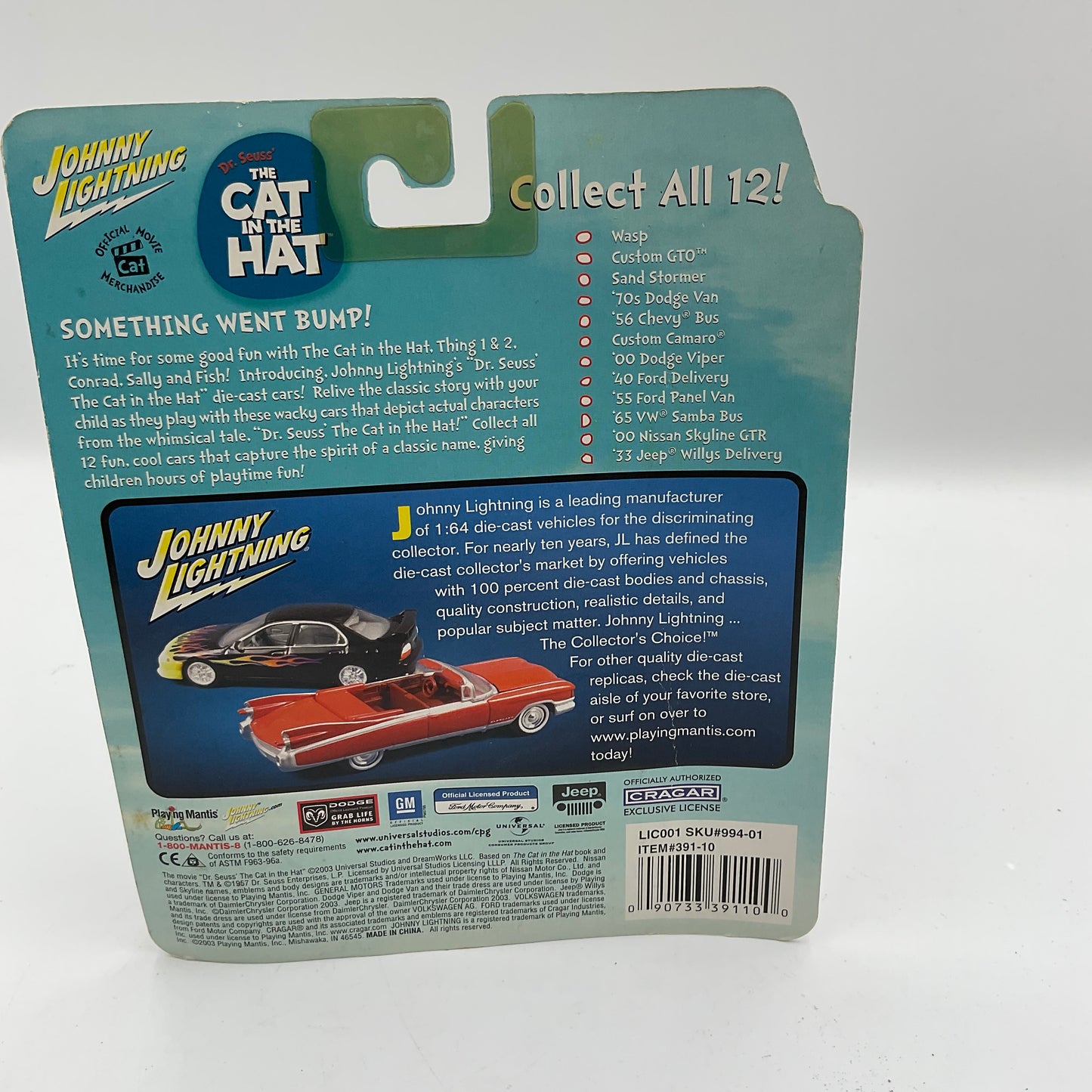 Dr.Suess'The Cat In the Hat Johnny Lightning Die-cast car