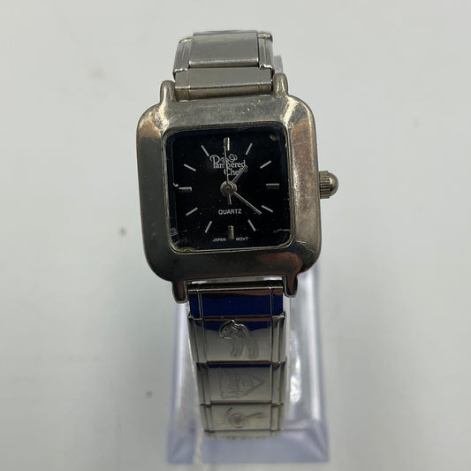 Pampered Chef Square Stainless Steel Quartz Analog Watch Working New Battery