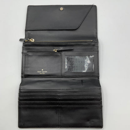 Kate Spade New York Black Lizard Embossed Foldover Clutch Wallet