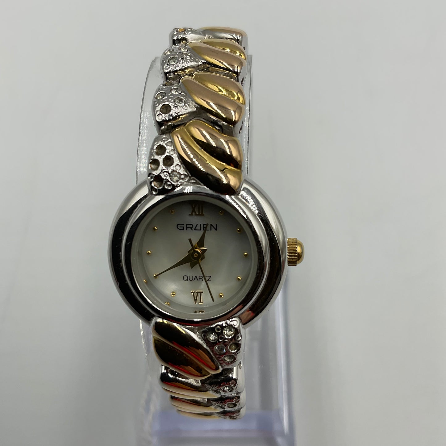 Gruen Two Tone Braided Band Watch NEW BATTERY