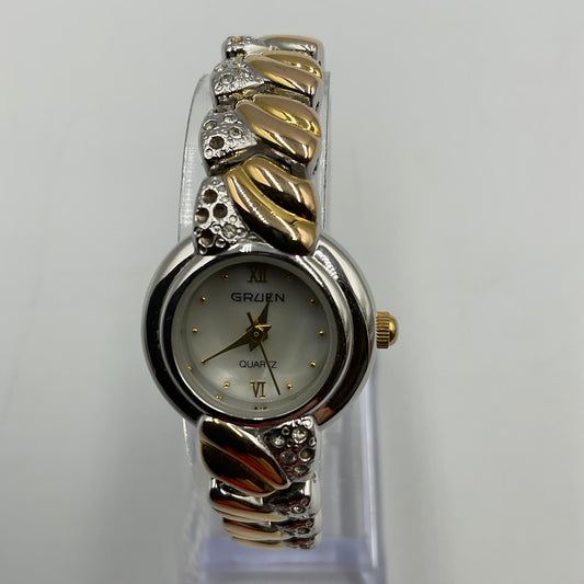 Gruen Two Tone Braided Band Watch New Battery Working Condition